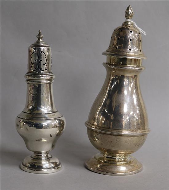 Two George V silver sugar casters, 6 oz.